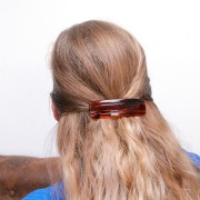 Barrette à cheveux large 93x29 mm en acrylique - Ambre marbré x1