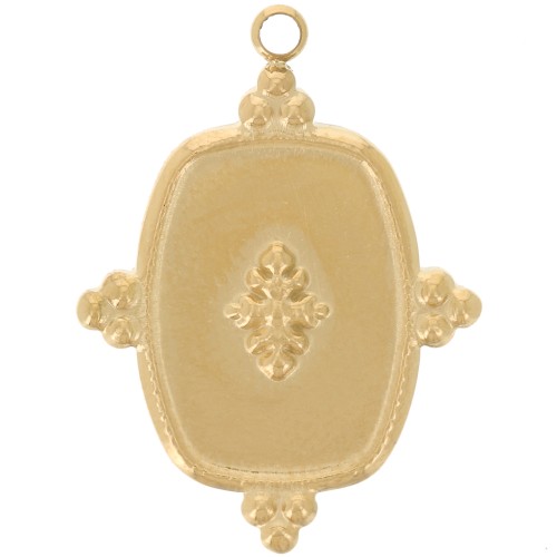 Pendentif rectangle 23x17 mm - Acier inoxydable 304 Doré x1