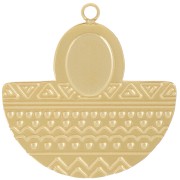 Pendentif aztèque 22x22 mm pour cabochon 8x6 mm - Acier inoxydable 316L Doré x1|raw }}