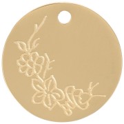 Pendentif Fleur de naissance 15 mm - Mars Fleur de cerisier Acier inox 316L Doré|raw }}