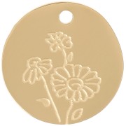 Pendentif Fleur de naissance 15 mm - Avril - Marguerite - Acier inox 316L Doré|raw }}