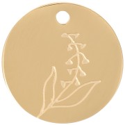 Pendentif Fleur de naissance 15 mm - Mai - Muguet - Acier inox 316L Doré x1|raw }}