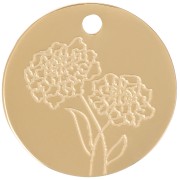 Pendentif Fleur de naissance 15 mm - Octobre - Souci - Acier inox 316L Doré|raw }}