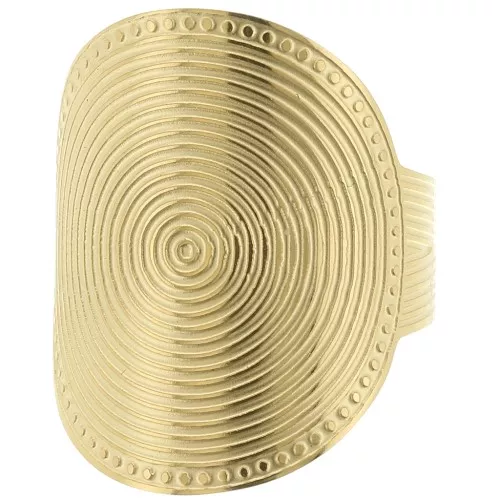 Bague ethnique ovale - Taille 55 - Acier inoxydable 316L Doré x1