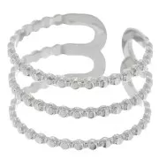 Bague 3 rangs réglable pour tissage de perles - T.52 à T.60 - Acier inox 304 x1