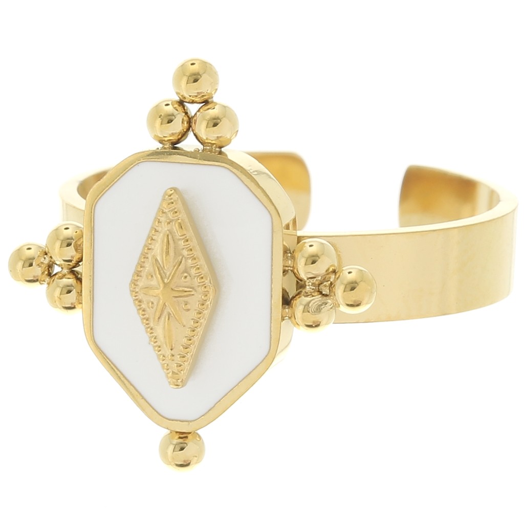 Bague plaquée or 18 carats avec deux formes organiques entrelacées | France