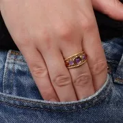 Bague réglable effet tressé pour cabochon 5 mm, 4 mm & 3 mm -Acier inox 304 Doré