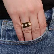 Bague réglable pour cabochons 5 mm - T.55 à T.60 - Acier inoxydable 316L Doré x1