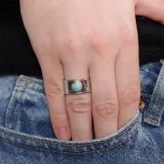 Bague large pour cabochon 6 mm - Love - Taille 56 - Acier inoxydable 316L x1