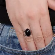 Bague multirangs réglable T.52 à T.61 pour cabochon 14x10 mm - Acier inox 304 x1