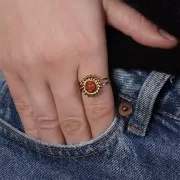 Bague soleil réglable pour cabochon 6mm - T.52 à T.60 - Acier inox 304 Doré x1