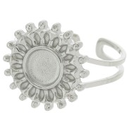 Bague soleil réglable pour cabochon 6 mm - T.52 à T.60 - Acier inoxydable 304