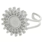 Bague soleil réglable pour cabochon 6 mm - T.52 à T.60 - Acier inoxydable 304