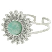 Bague soleil réglable pour cabochon 6 mm - T.52 à T.60 - Acier inoxydable 304