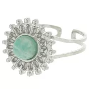 Bague soleil réglable pour cabochon 6 mm - T.52 à T.60 - Acier inoxydable 304