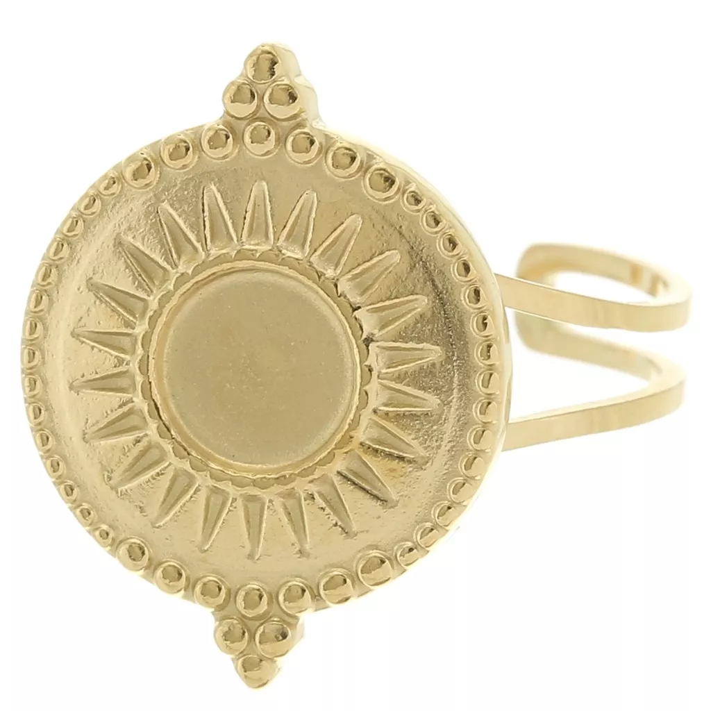 Bague Réglable En Bronze Avec Cabochon Monet - Dimensions 18x25 Mm - Neuf Avec Pochette Cadeau Offerte