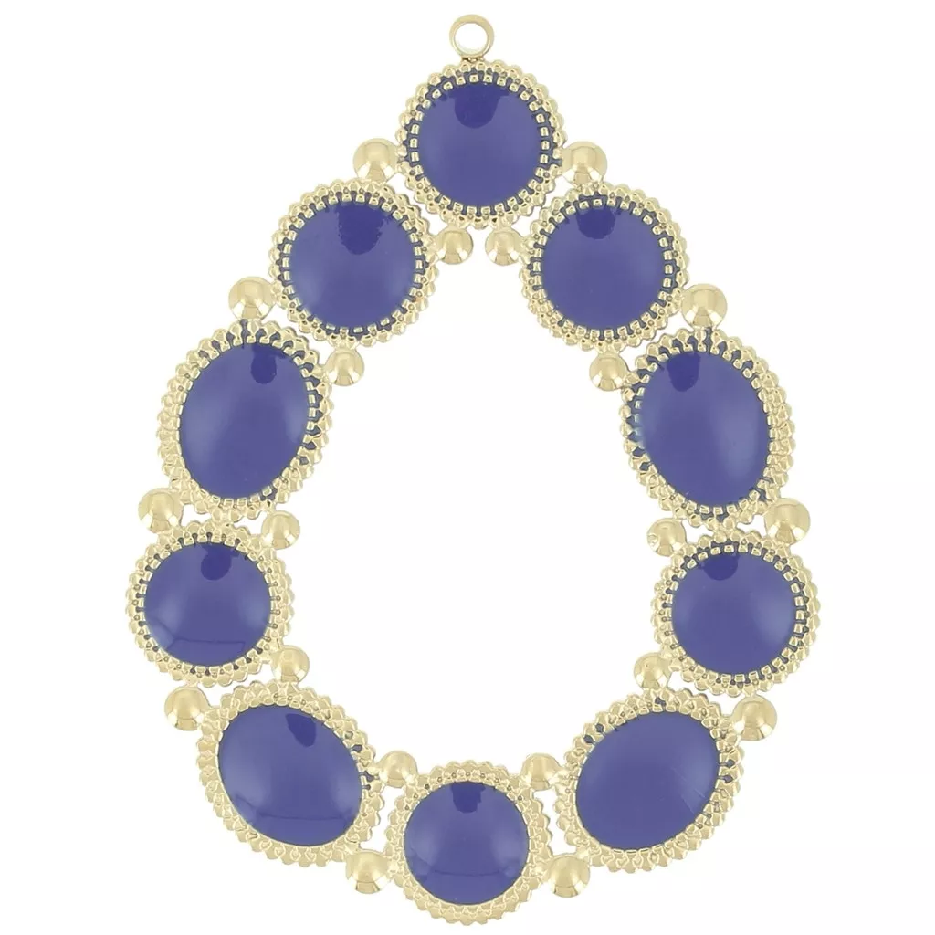 Collier Long Perles, Nacre, Cristaux, Pierre Précieuse Femme, Bleu Foncé Rose