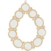 Pendentif goutte 48.5x37 mm avec résine époxy - Acier inox 304 Doré - Crème