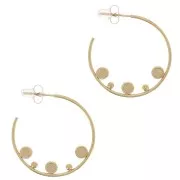 Créoles fines 29 mm pour 3 cabochons 3 mm - Acier inoxydable 316L Doré x2