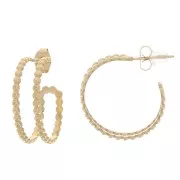 Créoles double fil pour tissage de perles 23 mm - Acier inoxydable 316L Doré x2