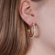 Créoles 28 mm pour tissage de perles - Acier inoxydable 304 Doré x2
