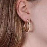 Créoles 28 mm pour tissage de perles - Acier inoxydable 304 Doré x2