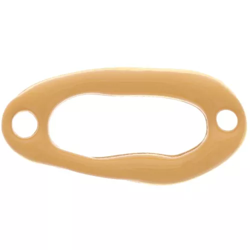 Intercalaire ovale irrégulier évidé 24x12 mm & résine époxy Doré à l'or fin - Ocre