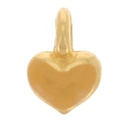 Mini breloque coeur 7x5 mm en résine époxy - Doré à l'or fin - Ocre x1|raw }}