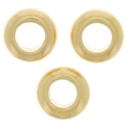 Perles rondelles 5 mm gros trou - Doré à l'or fin x5