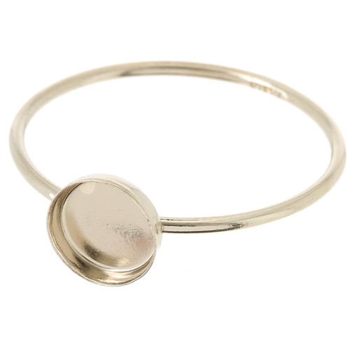 Bague fine serti pour cabochon 6 mm - Taille 57 - Gold filled (or laminé) x1