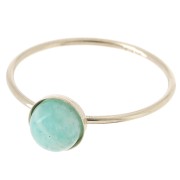 Bague fine serti pour cabochon 6 mm - Taille 57 - Gold filled (or laminé)   x1