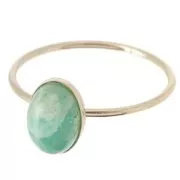 Bague fine serti pour cabochon 8x6 mm - Taille 54 - Gold filled (or laminé) x1