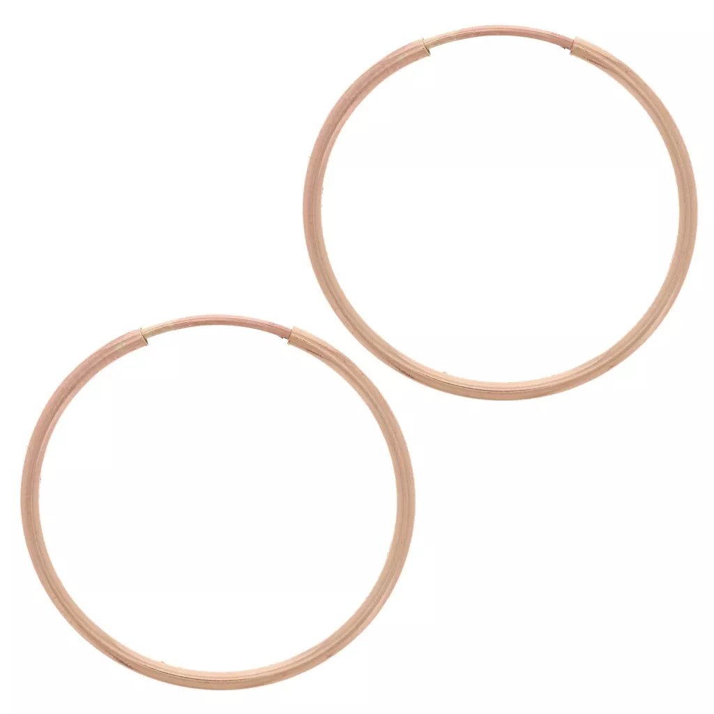 Boucles D'oreilles Créoles Plaqué Or Rose 18 Mm - Fil 1.50 Mm - Sans Nickel - Neuf Avec étiquettes