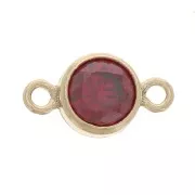 Intercalaire rond 4.5 mm oxyde de Zirconium - Grenat - Gold filled (or laminé)  x1