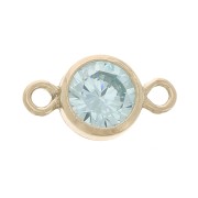 Intercalaire rond 4.5mm - oxyde Zirconium -Aquamarine - Gold filled (or laminé)  x1|raw }}