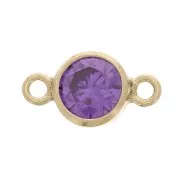 Intercalaire rond 4.5 mm oxyde de Zirconium -Amethyst - Gold filled (or laminé)  x1