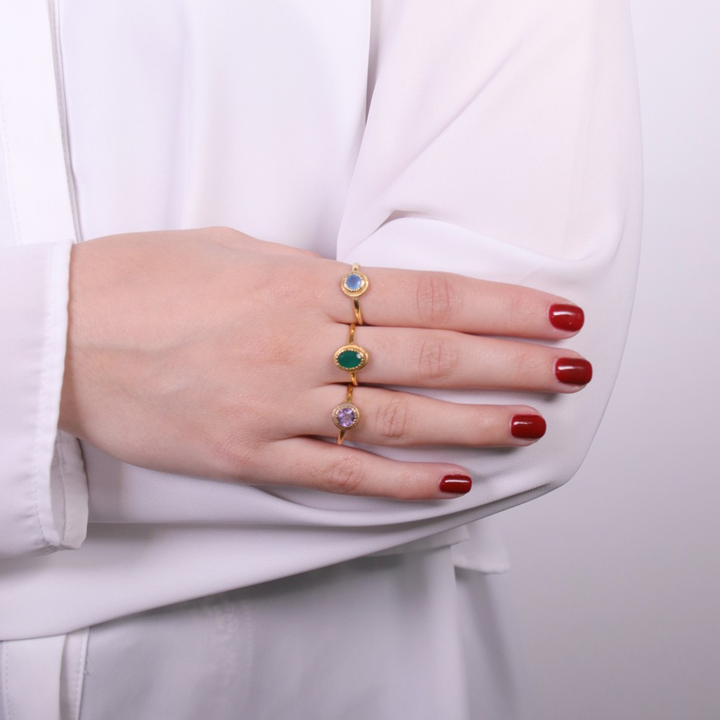 Bague Argent Taille 57 - Pierre Naturelle Améthyste - Bijou élégant 2758