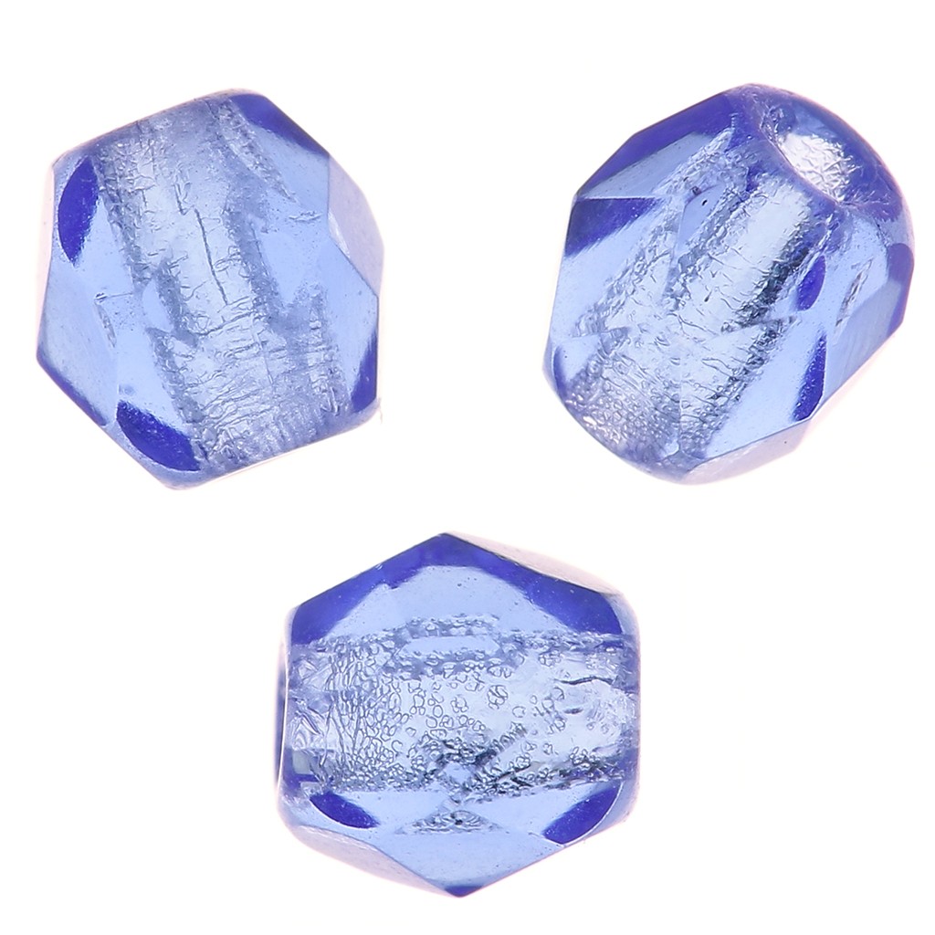 Lot De 20 Perles Facettées Bohème - 8mm - Couleur Saphir Clair - Livraison Gratuite