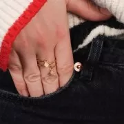 Bague 2 anneaux ouverts - Taille 61 - Acier inoxydable 316L x1