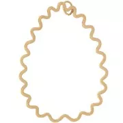 Pendentif goutte ondulé 41x31 mm - Acier inoxydable 316L Doré x1