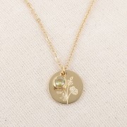 Breloque pierre naissance oxyde zirconium 6mm Novembre Acier inox 304L Doré Topaz