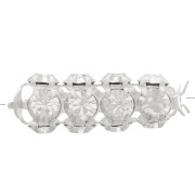 Perle tube avec cabochons en cristal Preciosa 20x7 mm - Argenté - Crystal x1|raw }}