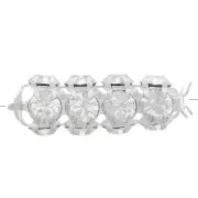 Perle tube avec cabochons en cristal Preciosa 20x7 mm - Argenté - Crystal x1