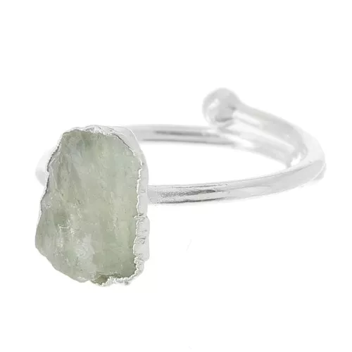 Bague druzy en pierre gemme - Taille 48 à 56 - Argent 925 - Pierre de lune x1