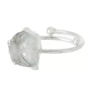 Bague druzy en pierre gemme - Taille 48 à 56 - Argent 925 - Cristal de roche x1