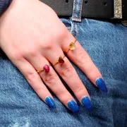 Bague druzy en pierre gemme - Taille 48 à 56 - Argent 925 Doré à l'or fin - Grenat