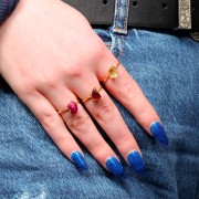 Bague druzy en pierre gemme - Taille 48 à 56 - Argent 925 Doré Or fin - Citrine