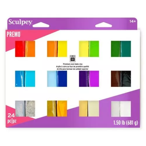Assortiment de 24 couleurs de Pâte Premo x1