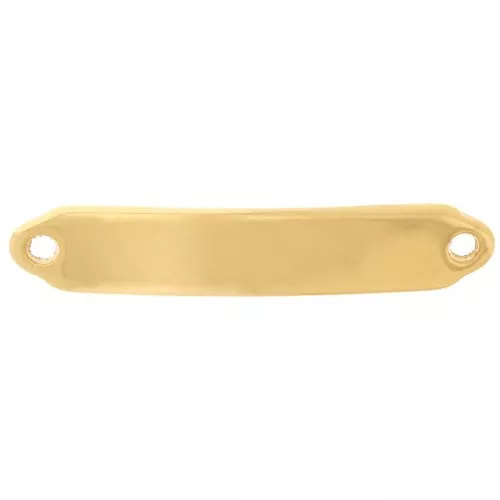 Intercalaire barre incurvé 36x7 mm à graver - Doré à l'or fin x1