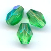 Olives facettées  6x4 mm Green AB x25
